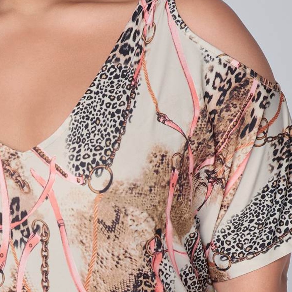 Plus Size cold shoulders Slit Detail Printed
Top Bran New size size 1X - Picture 4 of 5